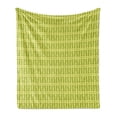 thumbnail image 1 of Vibrant Soft Flannel Fleece Throw Blanket, Continuous Sketchy Geometric Minimalist Green Tones Print, Cozy Plush for Indoor and Outdoor Use, 50" x 60", Avocado Green, by Ambesonne, 1 of 5