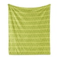 thumbnail image 1 of Vibrant Soft Flannel Fleece Throw Blanket, Continuous Sketchy Geometric Minimalist Green Tones Print, Cozy Plush for Indoor and Outdoor Use, 50" x 70", Avocado Green, by Ambesonne, 1 of 5