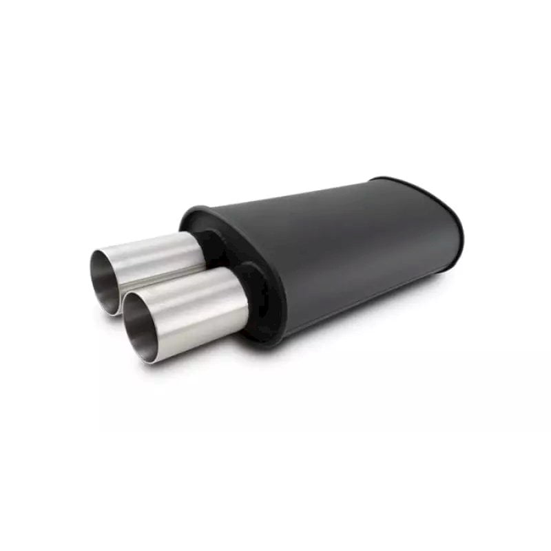 Vibrant Performance Streetpower Flat Black Oval Muffler 3in Inlet