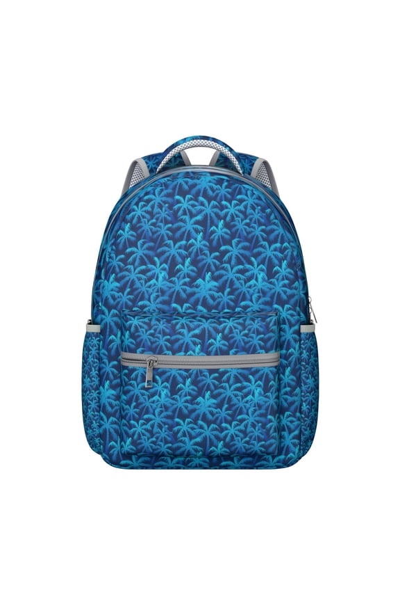 Vibrant Students Backpack Hawaiian Print, Exotic Floral, Jungle Leaves School Bag Summer Tropical Travel Backpack