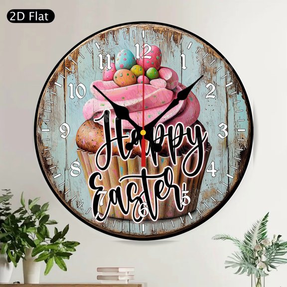 Vibrant Succulent Cactus Botanical Round Wall Clock Silent Non-Ticking Decorative Home Decor