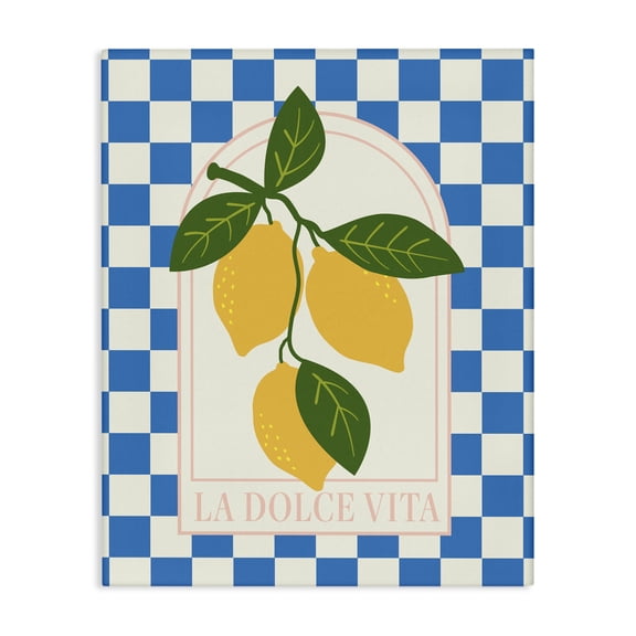 Stupell Industries Vibrant Summer Lemons Checkered Canvas Wall Art, design by Emily Dumas