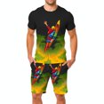 thumbnail image 1 of Vibrant Summer T-Shirt and Shorts Set with Bold Surfer Wave Print - Tropical Tree Design Lightweight & Comfortable, 1 of 5