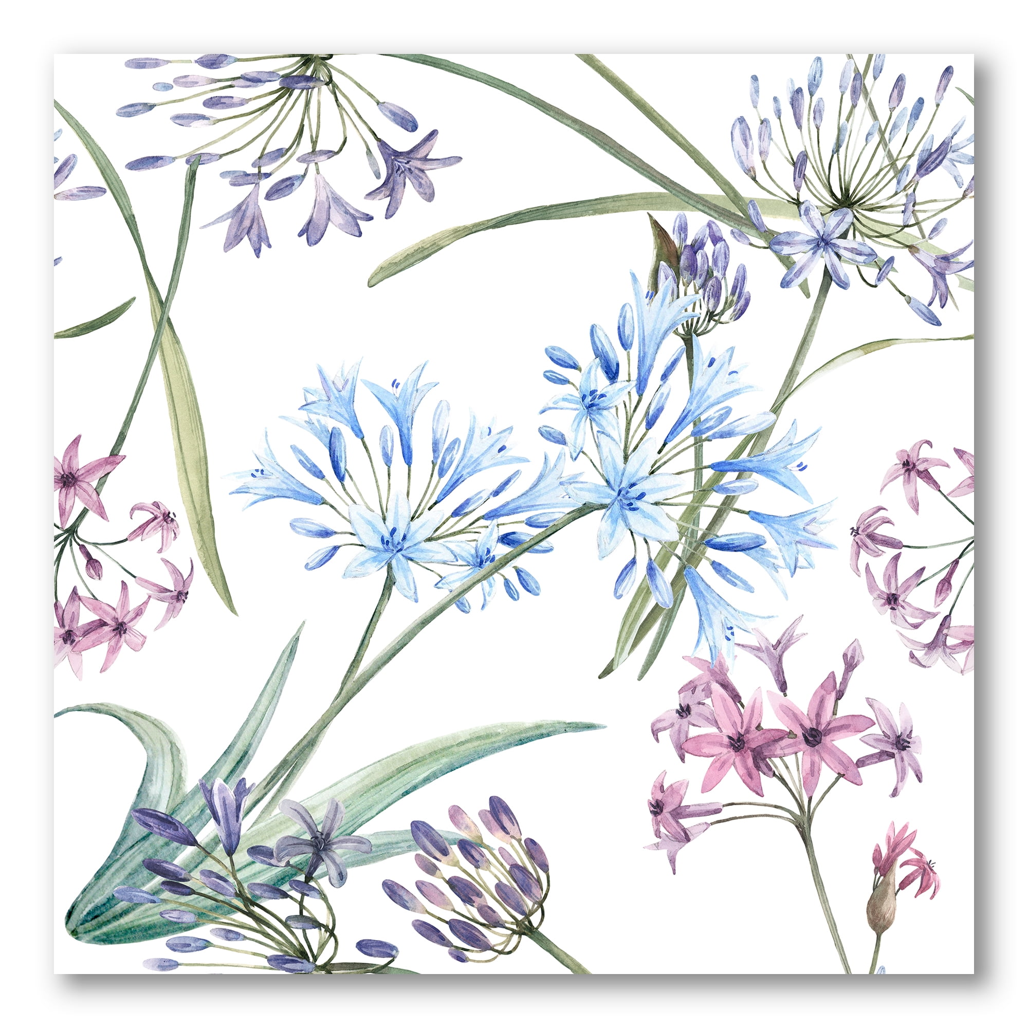 Vibrant Summer Wildflowers On White II 30 in x 30 in Painting Canvas Art Print, by Designart
