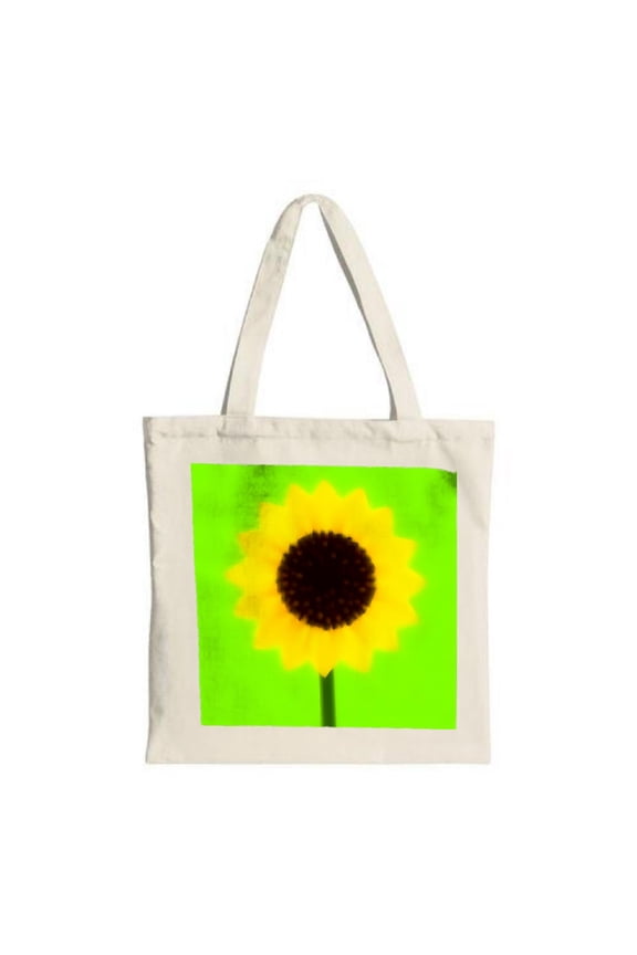 Vibrant Sunflower Tote Bag - Soft Canvas Bright Yellow Petals on White Perfect for Shopping Travel & Parties Durable & Stylish