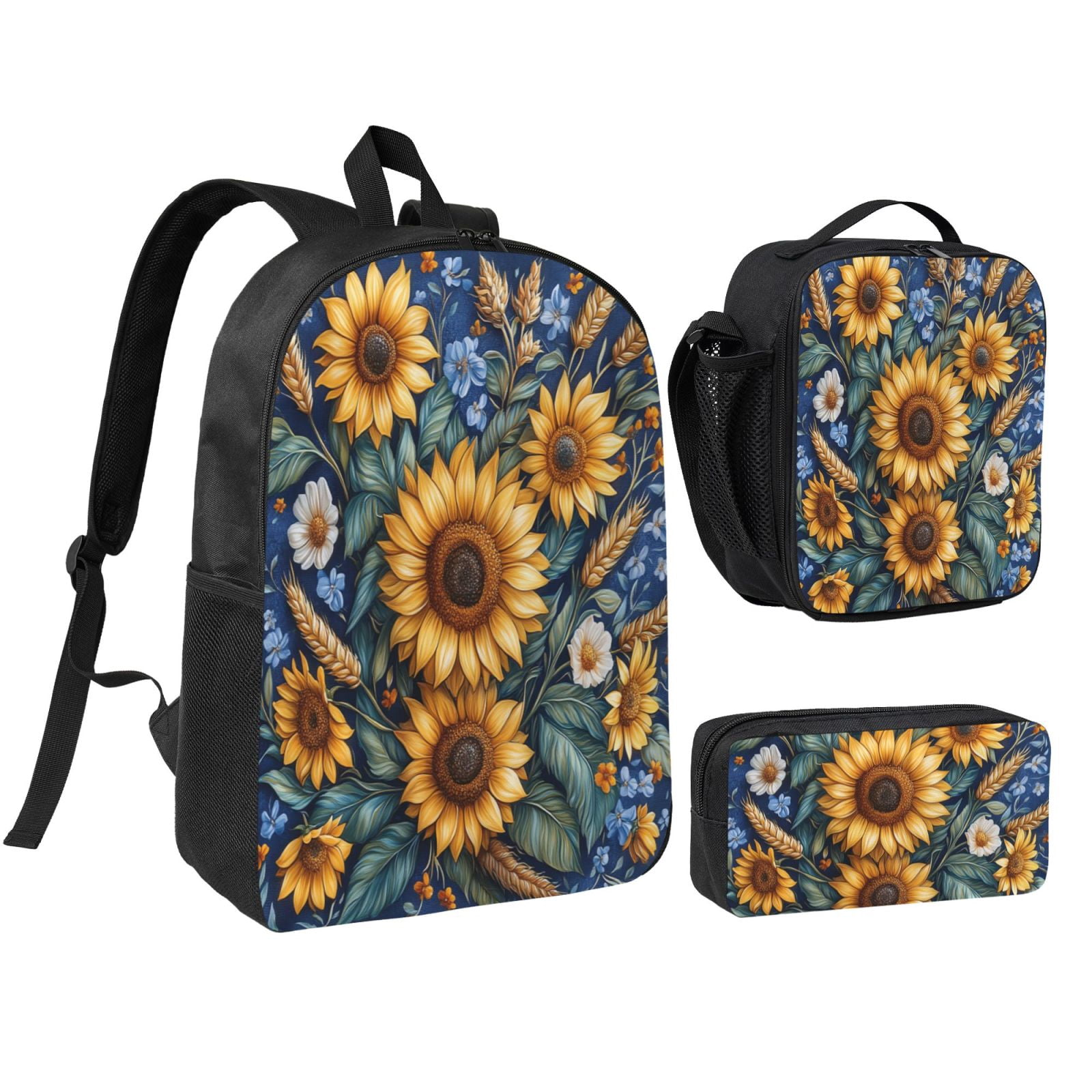 6700 Blue Butterflies Sunflowers Small Backpack Purse Travel Bag STATE Bags | Kane Kids Backpack 3D Butterfly main image 4
