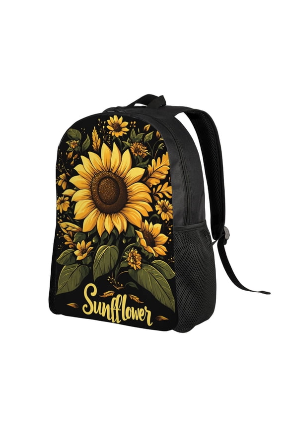 Vibrant Sunflowers And Blue Butterfly Backpack Double Shoulder Backpack Durable, Spacious, Ergonomic Design for Travel, Work & Outdoor Use