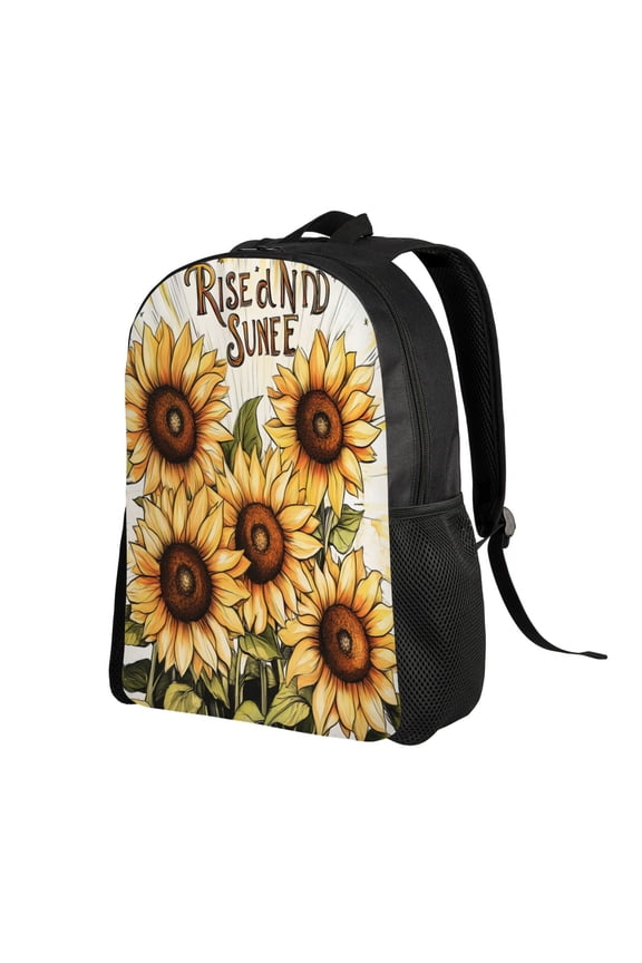 Vibrant Sunflowers And Blue Butterfly Backpack Double Shoulder Backpack Durable, Spacious, Ergonomic Design for Travel, Work & Outdoor Use