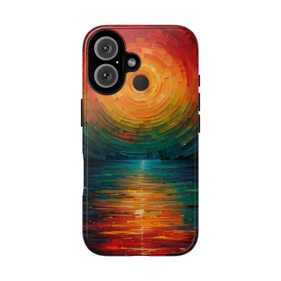 Vibrant Sunset Abstract Art Textured Painting Case 17 through 11 Pro Max
