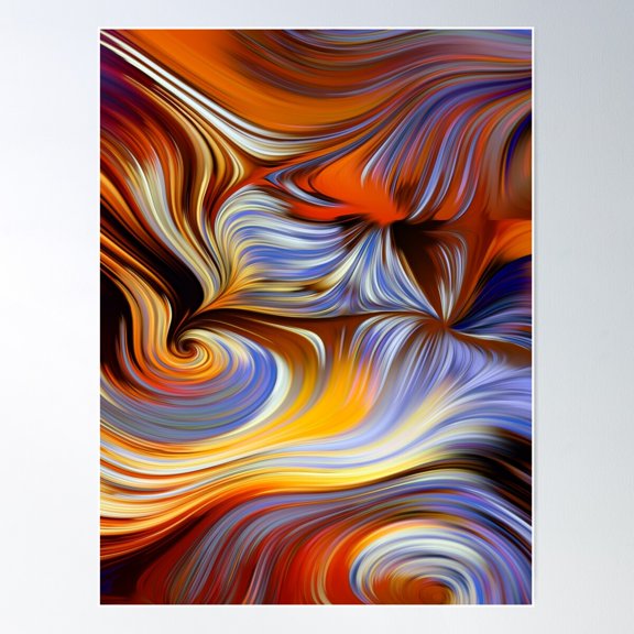 Vibrant Swirl Abstract Art Poster Wall Art, Modern Wall Decor For Living Room Bedroom, 24x36 UNFRAMED
