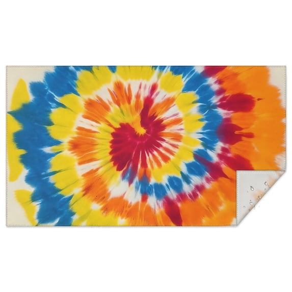 Vibrant Tie Dye Spiral Rectangle Tablecloth 60"x102",Waterproof Polyester Rectangle Table Cloth, Wipeable Spillproof Polyester Tablecloth for Dining, Camping, Indoor and Outdoor