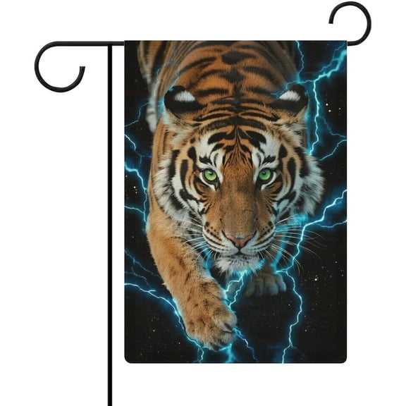 Vibrant Tiger Garden Flag Double Sided 12 x 18 Inch Small Outdoor Yard Flag for Home Decorations