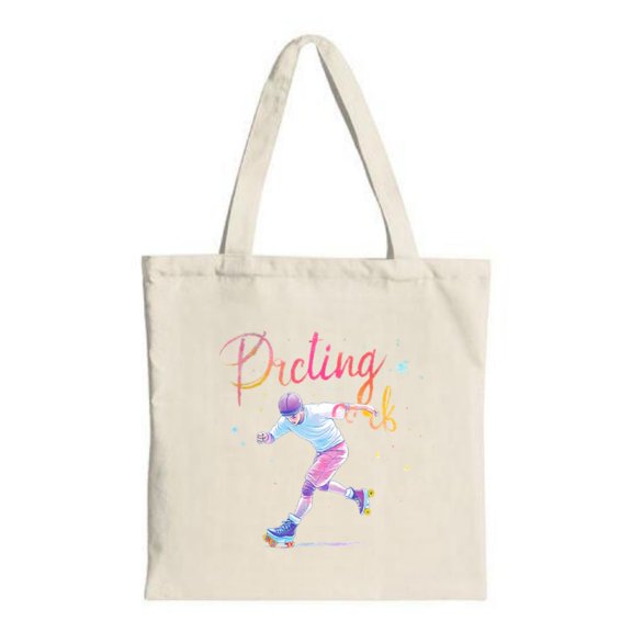 Vibrant Tote Bag ' Proting Oak ' Text Colorful Dots - Perfect for Shopping Travel & Parties