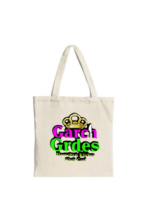 Vibrant Tote Bag with ' García Grades ' Colorful Crown Perfect for Shopping Travel & Parties - Stylish & Reusable