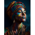 thumbnail image 1 of Vibrant Tribal Woman Portrait Canvas Print, Suitable for Living Room, Office, Yoga Studio, Kitchen, 1 of 8
