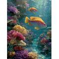 thumbnail image 1 of Vibrant Tropical Coral Reef Fish Canvas Sea Life Home Bedroom Wall Art Print, 1 of 8