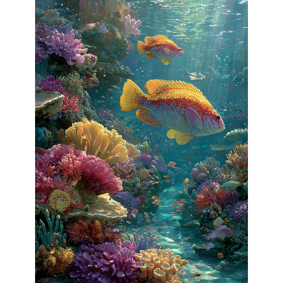 Vibrant Tropical Coral Reef Fish Canvas Sea Life Home Bedroom Wall Art Print