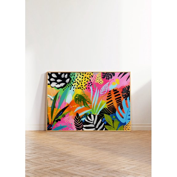 Vibrant Tropical Flowers Poster, Unframed Paper Poster 8x10in