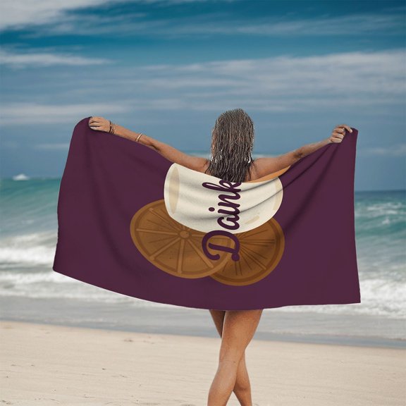 Vibrant Tropical Fruit Pattern Beach Towel - Perfect for Pool Travel and Bathing - Soft Absorbent Stylish Design