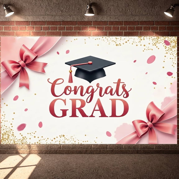 Vibrant Tropical Graduation Banner Flamingo Pattern Display Floral Decor Hawaiian Backdrop for Luau Graduation Party Summer Graduation Indoor Photo Shoot