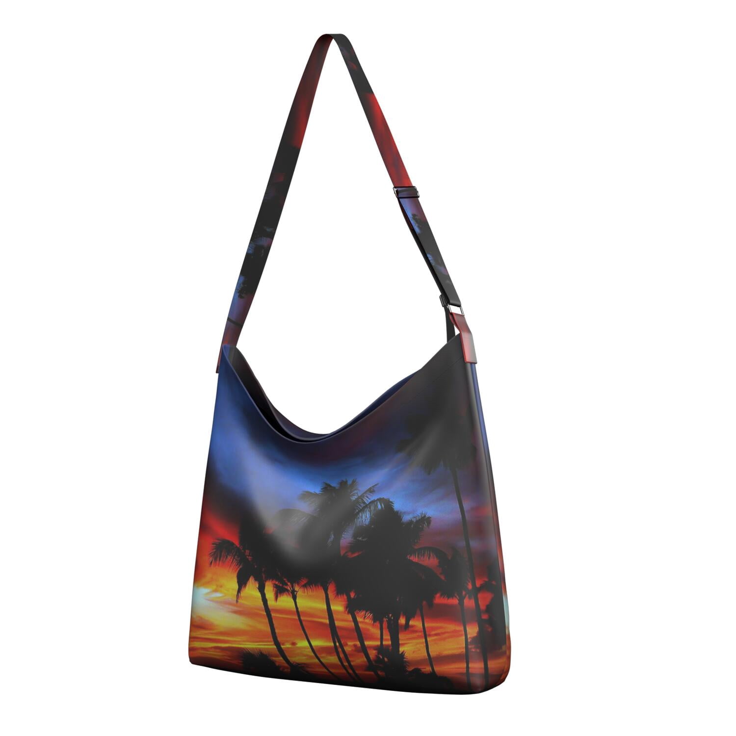 Vibrant Tropical Paradise Casual Everyday Purse | Lightweight Sling Bag for Women | Minimalist Design with Multi-Pocket Interior