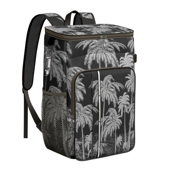 Vibrant Tropical Paradise Cooler Backpack - 20L Insulated Picnic Backpack, Keeps Contents Cold 20 Hours, Durable Oxford Exterior for Outdoor Use