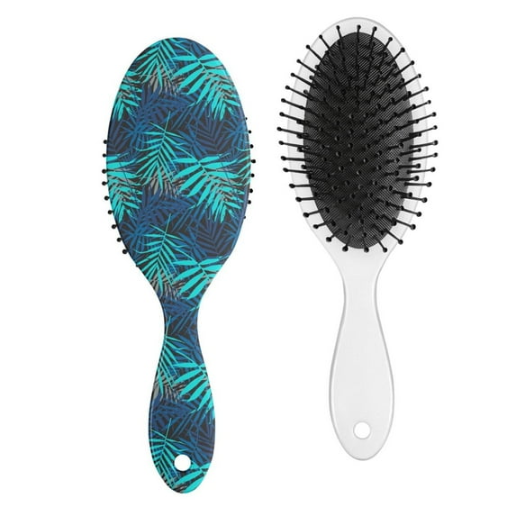 Vibrant Tropical Paradise Hair Brush, Minimalist Palm Tree Detangler Paddle Brush with Summer Beach Design, Soft Bristle Hairbrush for Wet & Dry Hair, Stylish Gift