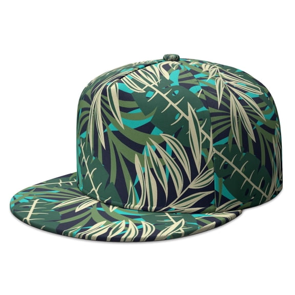 Vibrant Tropical Plant Snapback Hat - Adjustable Breathable Cap for Men Women | Retro Design