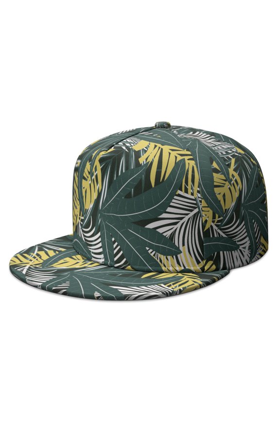 Vibrant Tropical Plant Snapback Hat - Adjustable Breathable Cap for Men Women | Retro Design