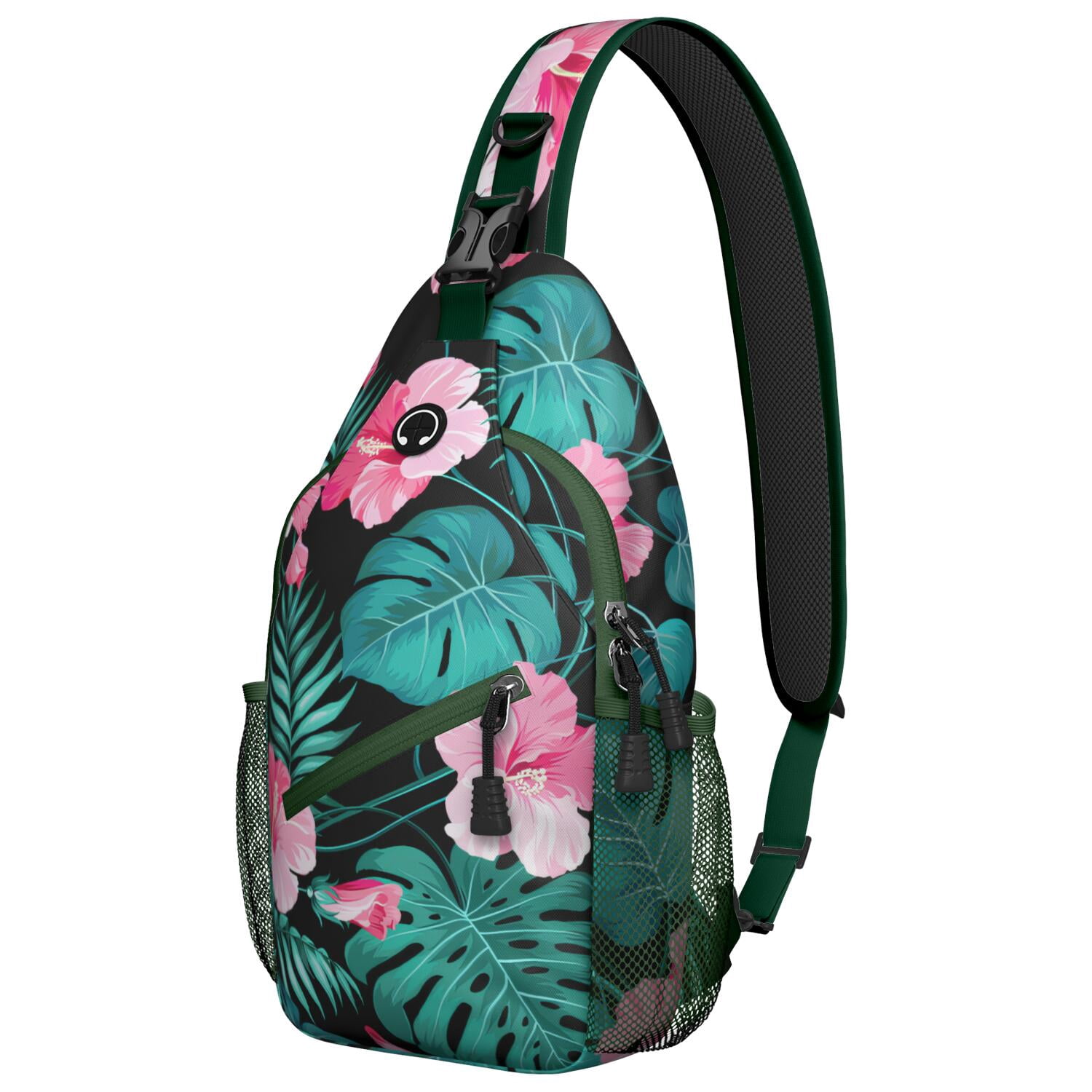 Botanical and Floral Print Sling Backpack, Vintage Crossbody  display picture 3