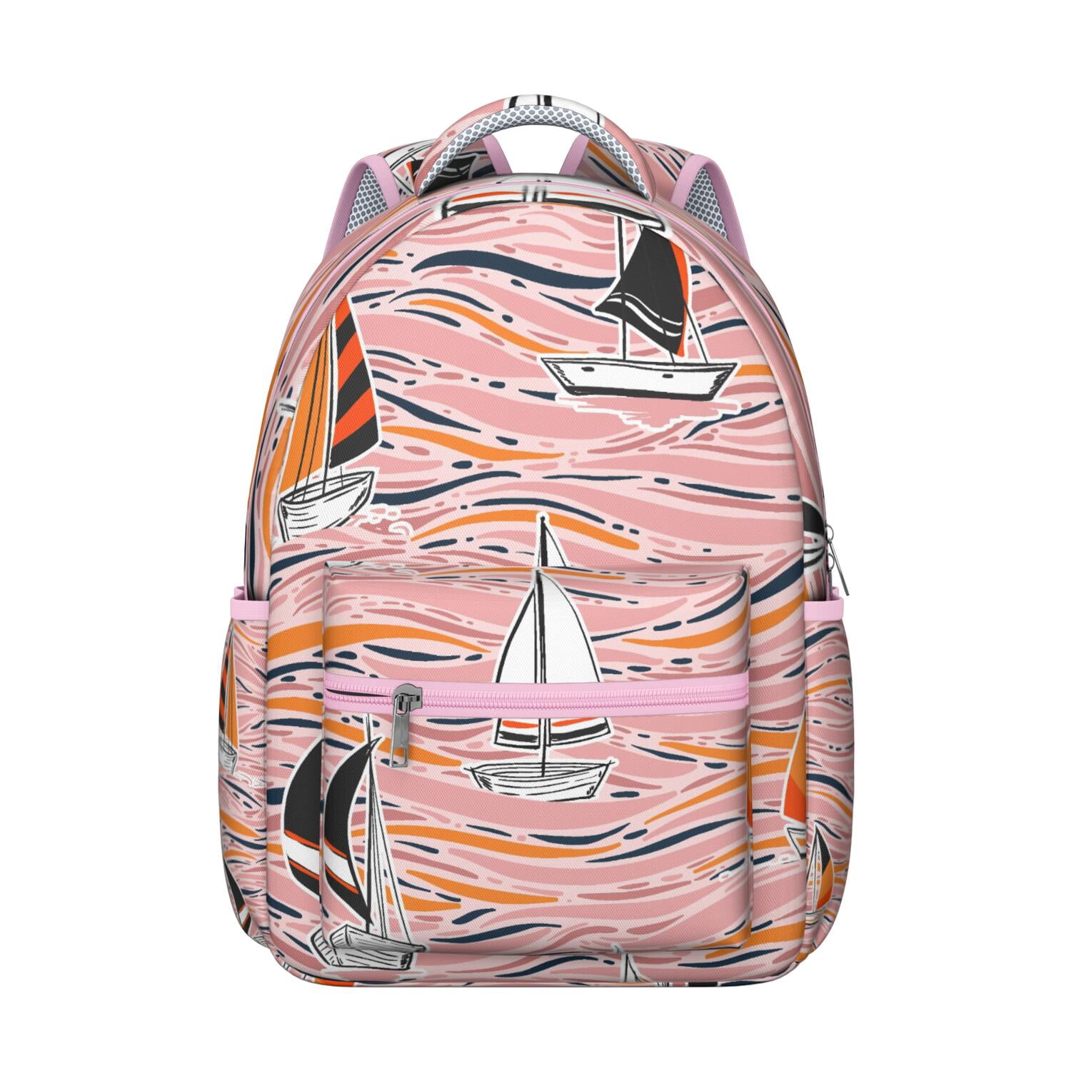 Vibrant Tropical Themed Waterproof Bookbag, Lightweight & Breathable Design for Students & Commuters