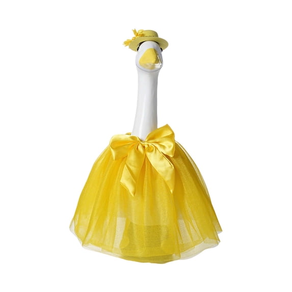 Vibrant Tutu Dress Porch Goose Outfit For 19 23 Inch Goose Statues With Matching Flower Hat For Party Garden And Yard Decor