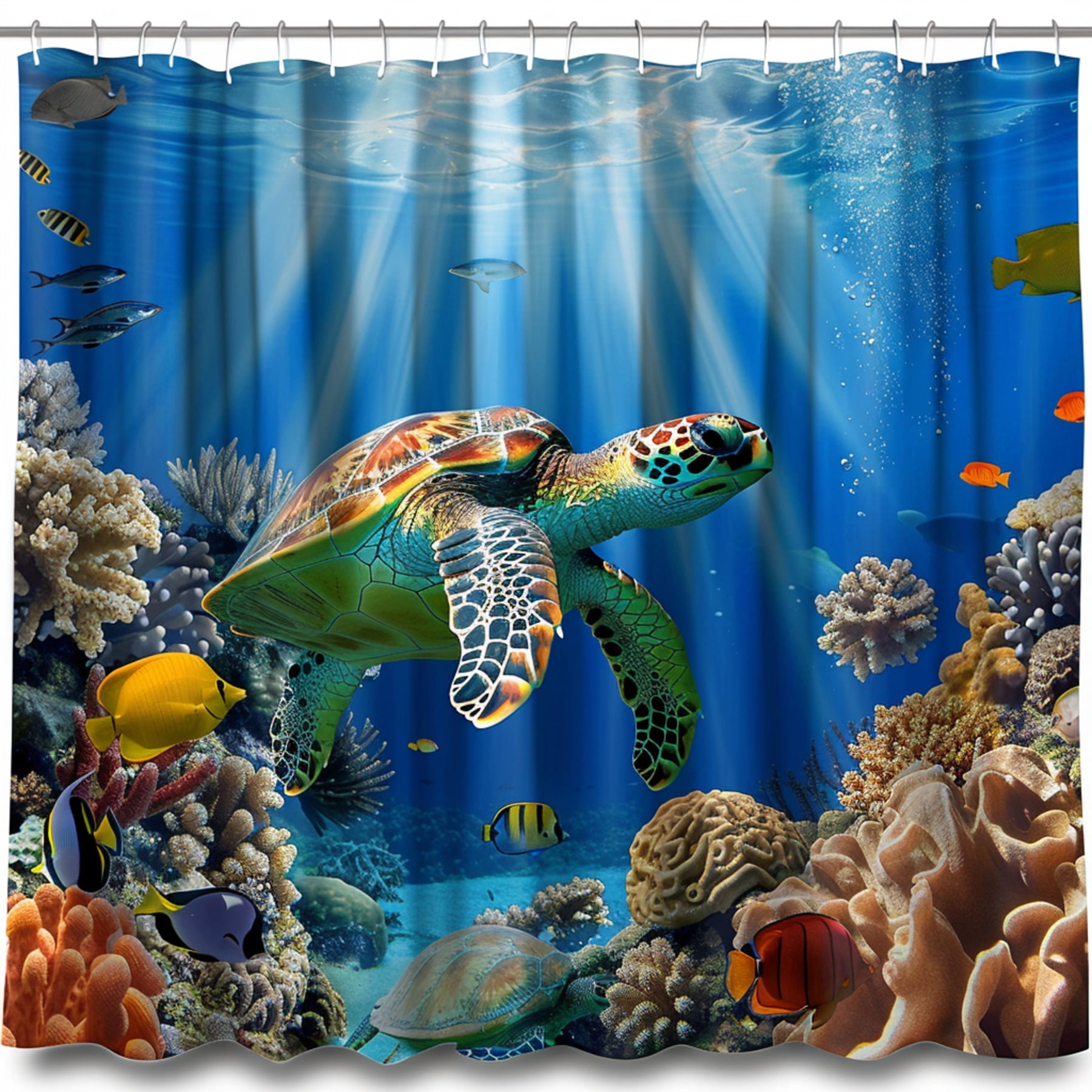 Vibrant Underwater Paradise Shower Curtain Dive into a Colorful Coral