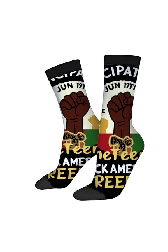 Vibrant Unisex Socks - 2 Pairs with Bold Black Fist Design Colorful Background and Empowering Messages for Social