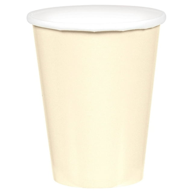 Vibrant Vanilla Creme Paper Cups (Pack of 20) - 9 oz. - Perfect for Parties, Gatherings, Picnics & Home Use