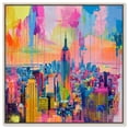 thumbnail image 1 of Vibrant Visions of NYC Canvas Graffiti Art by Art Remedy, Silver Frame, 16" x 16", 1 of 7
