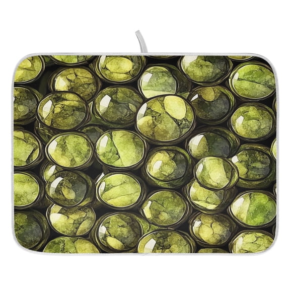 Vibrant Water Droplets Dish Drying Mat for Kitchen, Quick Drying Absorbent Soft Durable 16" x 18"