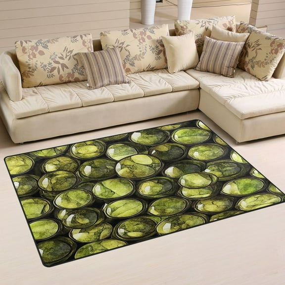 Vibrant Water Droplets Soft Polyester Area Rug 31''x20'', Non Slip, Memory Foam, Water Absorbent