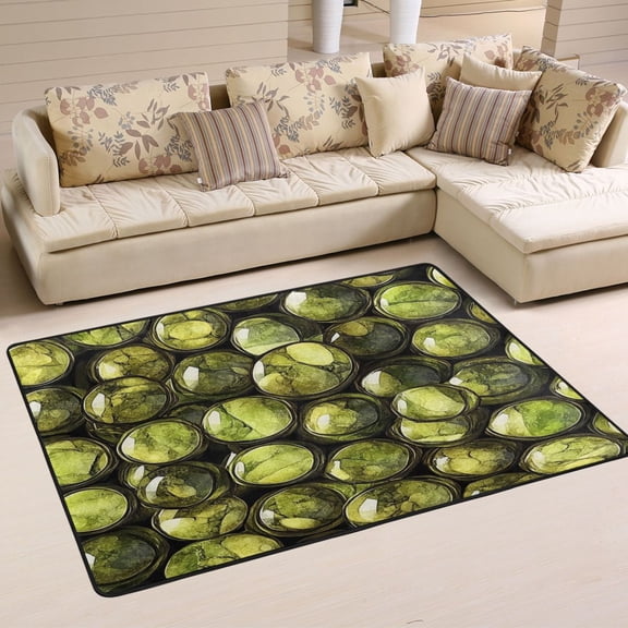 Vibrant Water Droplets Soft Polyester Area Rug 36''x24'', Non Slip, Memory Foam, Water Absorbent