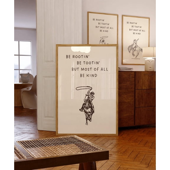 Vibrant Western Cowboy Rodeo Wall Art Unique Country Home Decor Unframed Paper Print