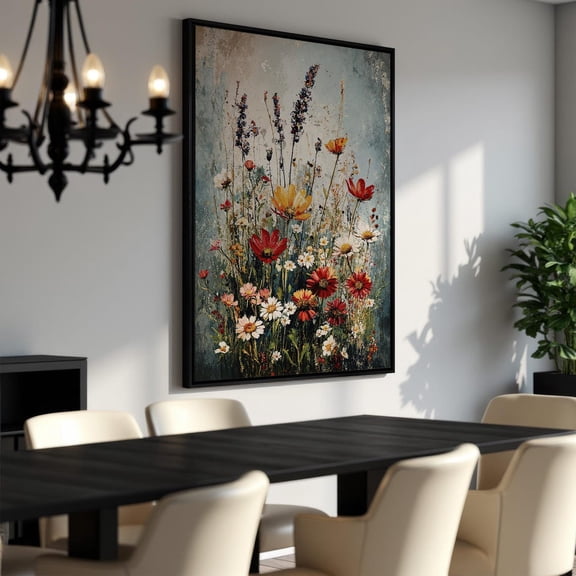 Vibrant Wildflower - Poster - Floral Wall Art - Flower Poster - Botanical Decor - Ready To Hang - For Mom, Unframed Canvas Size 16x24