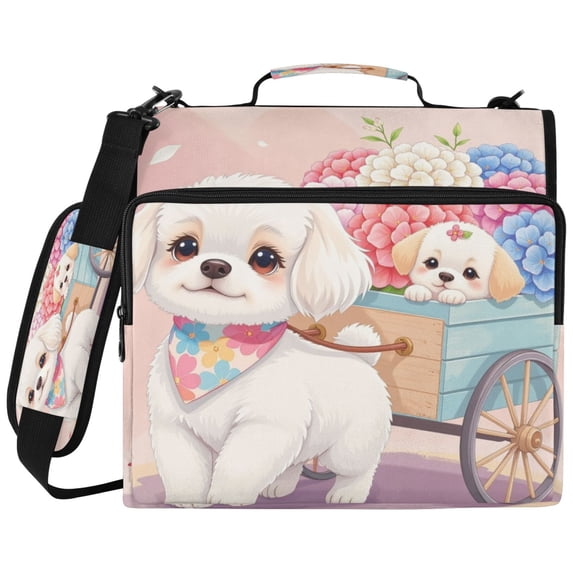 Vibrant Wildflowers (2) Printed Zipper Binder with Handle&Shoulder Strap 2 inch 3 Ring 500+300 Sheet Capacity File Folder Organizer