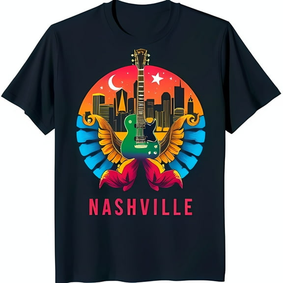 Vibrant & Wings Graphic T-Shirt with Nashville Design