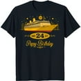 thumbnail image 1 of Vibrant Yellow Cruise Ship T-Shirt with Gold 'Pappy Birthday' Banner Dark Blue, 1 of 5