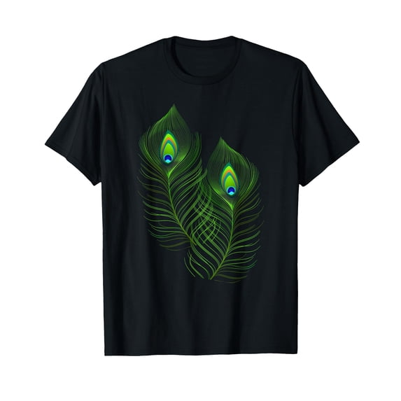 Vibrant Yellow Peacock Feathers Graphic T-Shirt for Animal Lovers
