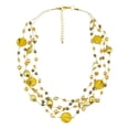 thumbnail image 1 of Vibrant Yellow Tones Pearl and Zebra Pattern Seashells Multi-Strand Necklace, 1 of 3