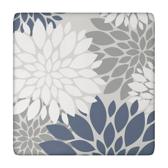 Vibrant and Colorful Boho Tablecloth, 34x34 Inch Square Floral Cover with Elastic Hem for a Perfect Fit on Card Tables