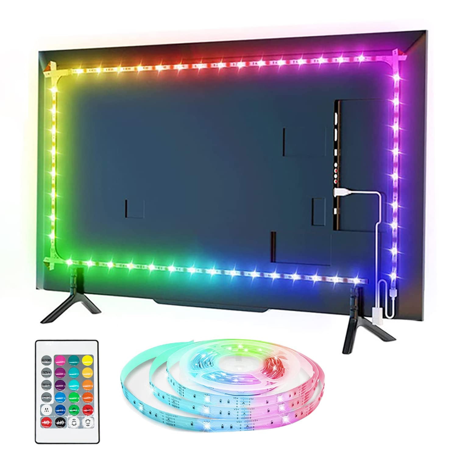 Vibrant and Customizable LED Strip Lights 8.2ft TV Backlight for 32
