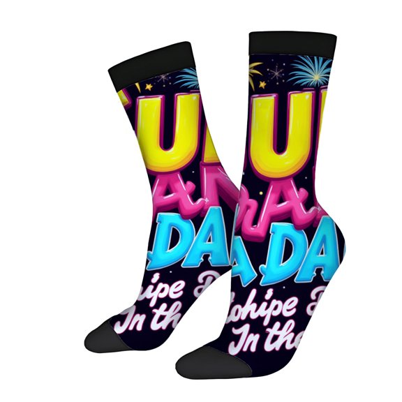 Vibrant and colorful unisex socks featuring bold patterns and playful designs perfect for all seasons 2 pairs included