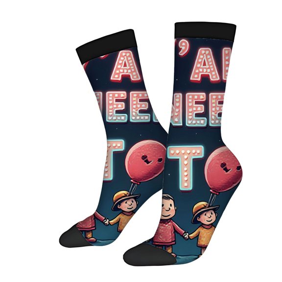 Vibrant cartoon-Style socks featuring in colorful outfits perfect for all seasons Unisex trendy design 2 pairs included